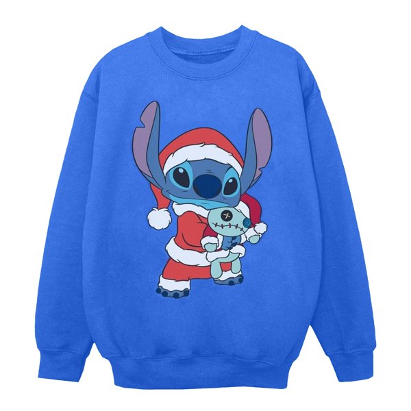 Disney Girls Lilo And Stitch Stitch Christmas Sweatshirt - Royal Blue