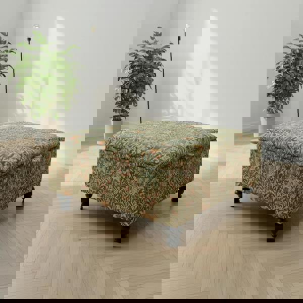 High-quality wooden frame ottoman with padded top for extra seating