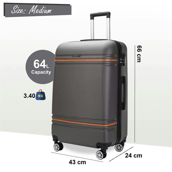 Infinity Luggage Hard Shell Modern Dual 4 Wheel Luggage Suitcase Set