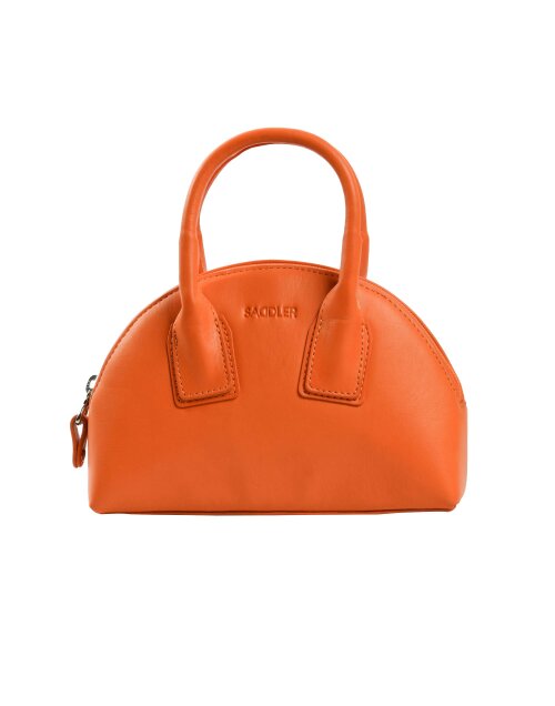 SADDLER GIGI Leather Zip Top Mini Handbag  - Ajustable Strap, Card Holder, Crossbody or Handheld - RFID Protected - Orange