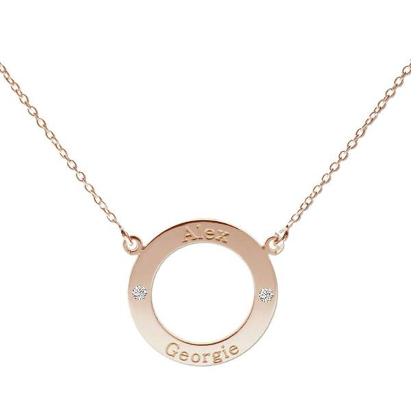 Christopher James of London 9ct Rose Gold Plated Personalised Ring Pendant With Crystals Or Diamonds