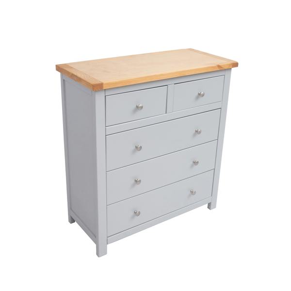 Cabinet Bits Argenta 5 Drawer Chest of Drawers Chrome Knob
