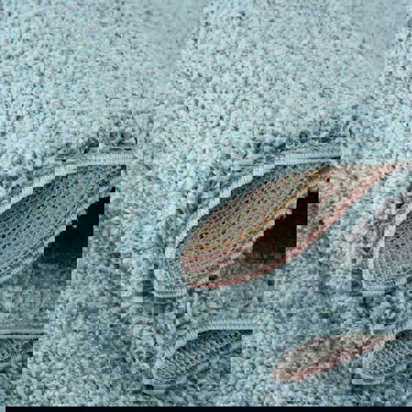 Shaggy duck egg blue rug high quality, thick pile 30 mm, easy to clean.