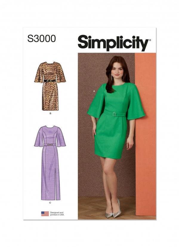Simplicity Sewing Pattern 3000, Dresses for Women, AA (10-12-14-16-18) - Intermediate