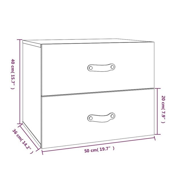 Berkfield Wall-mounted Bedside Cabinets 2 pcs 50x36x40 cm