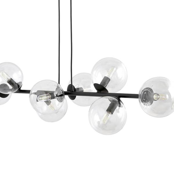 Emibig ROSSI Pendant lamp  8 x E14 Black with Transparent Shade