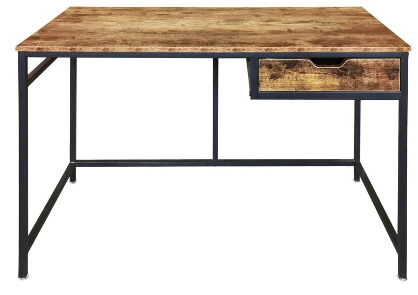 MDA Designs Ottawa Home Office Study Ergonomic  PC Study Writing Desk Table Workstation with Drawer Nutmeg Black