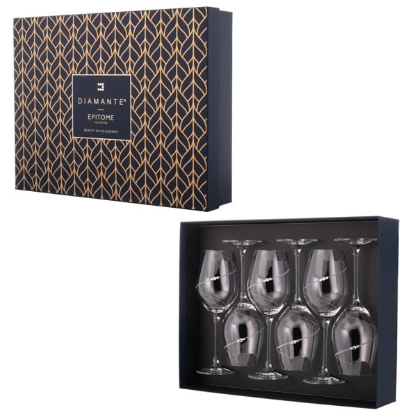 Diamante Silhouette Party Bundle - Champagne & Wine - 12 Glasses