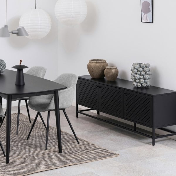 Furniture To Go Newcastle 3 Door Sideboard in Matt Black