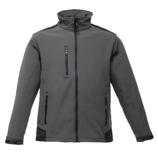 Regatta Mens Sandstorm Hardwearing Workwear Softshell Jacket (water Repellent) - Seal Grey/Black