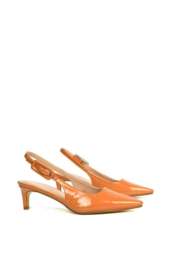 XY LONDON Kitten Heel Court Shoes With Slingback
