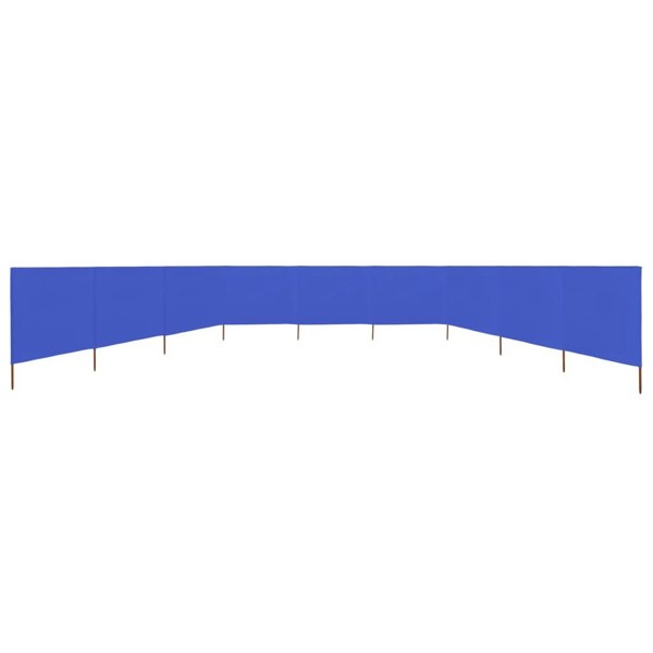 Berkfield 9-panel Wind Screen Fabric 1200x160 cm Azure Blue