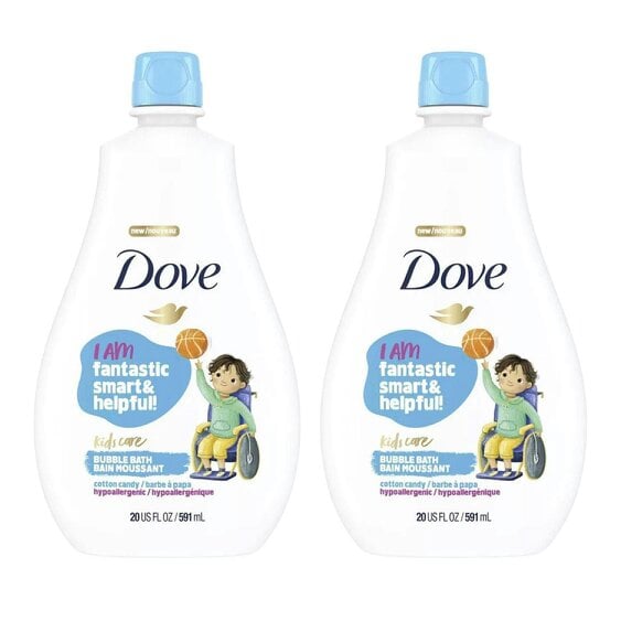 Dove Kids Care Bubble Bath Cotton Candy Hypoallergenic Skin Care 591ml 2 Pack