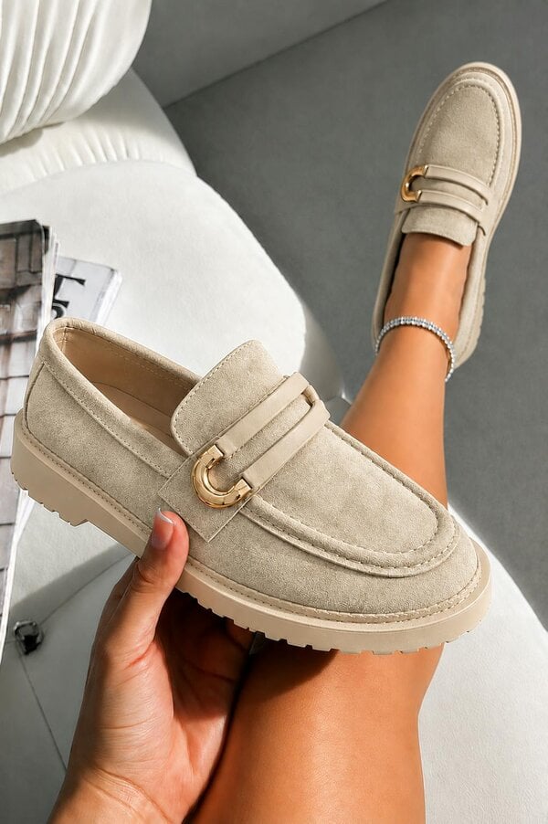 Love Lemonade Comfort Darcy Buckle Everyday Chunky Loafers Nude