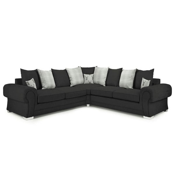 Furnishings For Less Milan Chesterfield Fabric 5 Seater Corner Sofa - Scatter Back