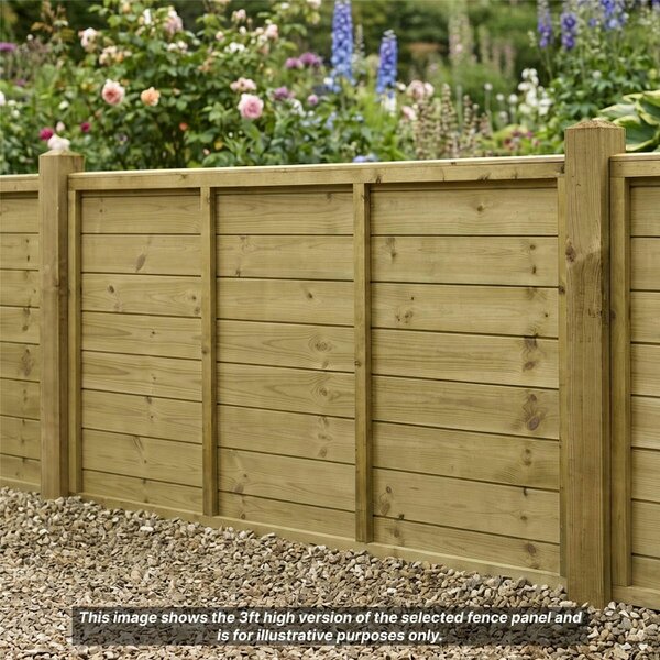 Premier Garden Supplies Ultimate Tongue & Groove Horizontal Boards Fence Panel - 3 Pack H: 4ft x W: 6ft (182.8cm) - Wood - Pressure Treated (Tanalised)
