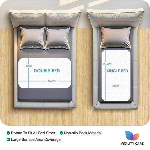 Vitality Care Incontinence Washable Bed Pads Protection Sheets - Reusable with High Absorbency