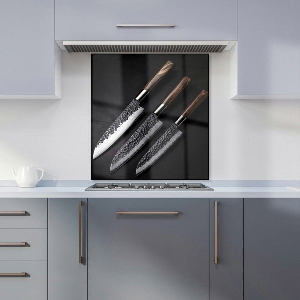 Warren Reed - Designer Elegant Trio of Chef's Blades Kitchen Splashback