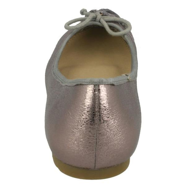 Spot On Ladies Spot On Flat Ballerinas With Tassel Bow Trim