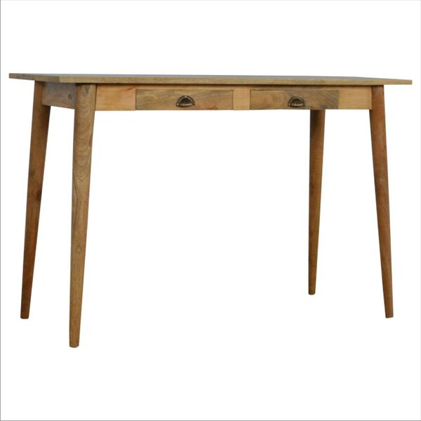 Wyld Haus Alberobello 2 Drawer Scandi Natural Mango Wood Writing Desk