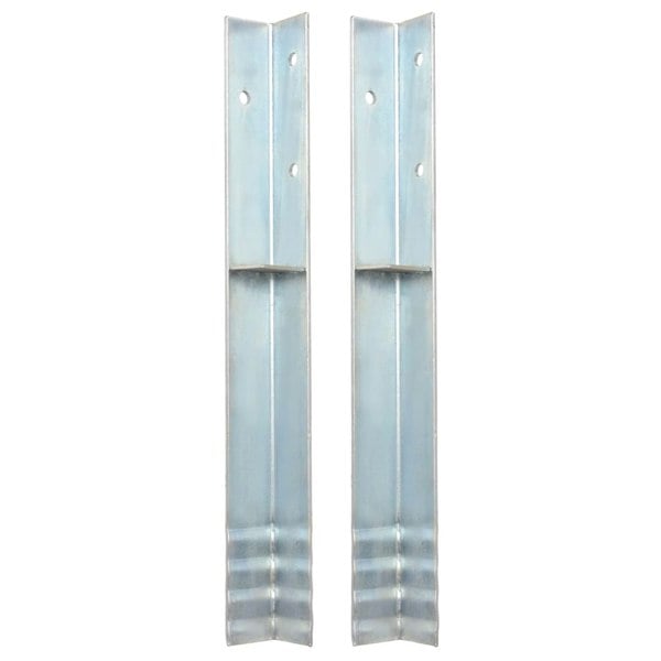 Berkfield L-shaped Ground Anchors 2 pcs Galvanised Steel 5x5x50 cm