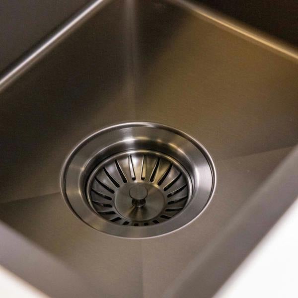 Flode Möckeln | 1.5 Bowl Stainless Steel Kitchen Sink | Inset or Undermounted | Strainer Wastes Supplied | Gun Metal Finish