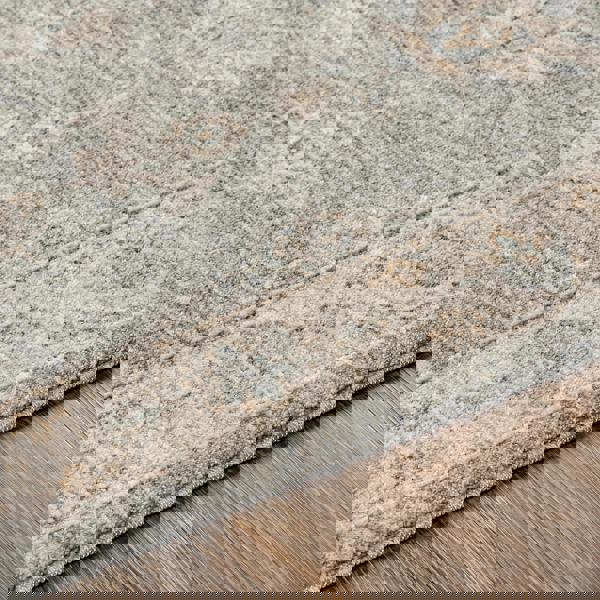 Livabliss Avant Garde-Vintage Beige Blue Brown Traditional Boho Fringe Rug