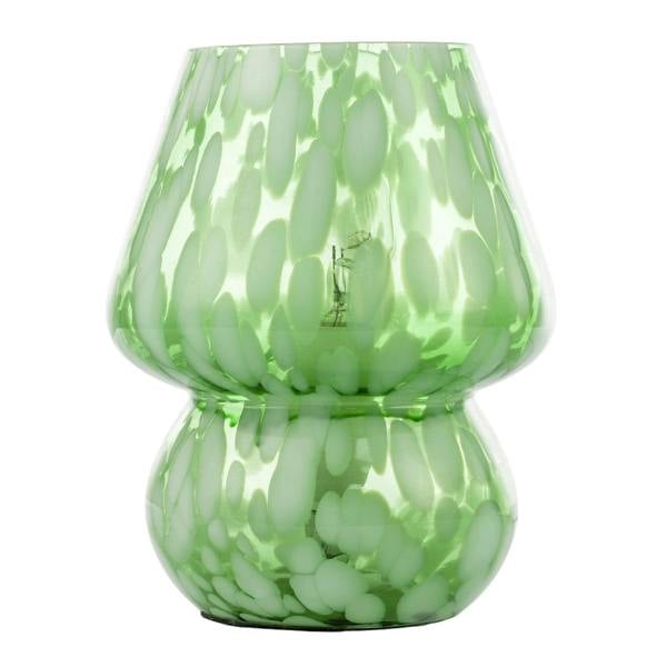 Eye Catching Artisan Style Emerald Green Mottled Glass Table Lamp Image 4