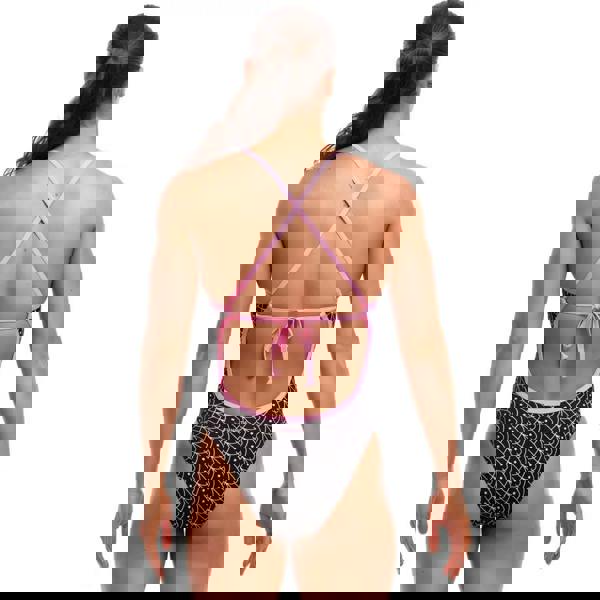 Funkita Summer Fish Tie black and pink one-piece swimsuit with crisscross back