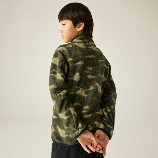 Regatta Kids Frankie Camo Full Zip Fleece Jacket - Bark Green