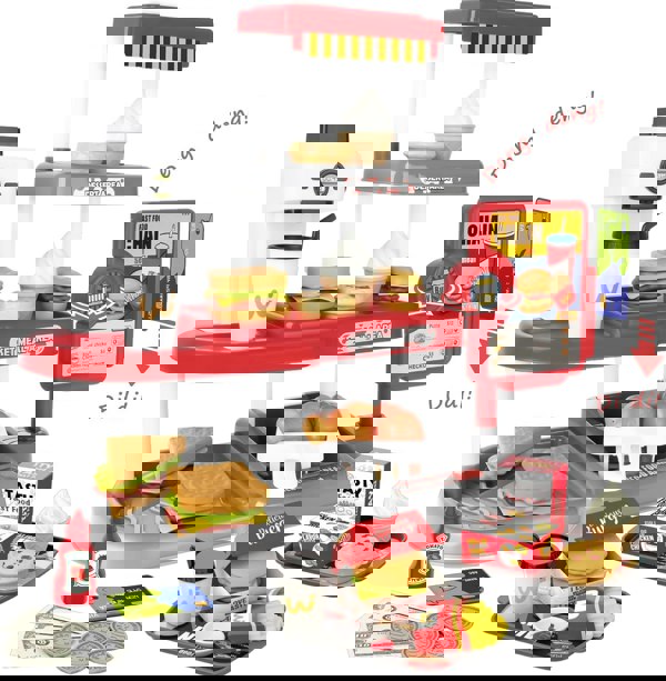 deAO Toys 71Pcs Kids Fast Food Playset Caterer Kitchen Toy Set