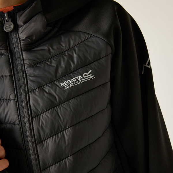 Regatta Kids Andreson Hybrid Padded Jacket - Black/Seal Grey