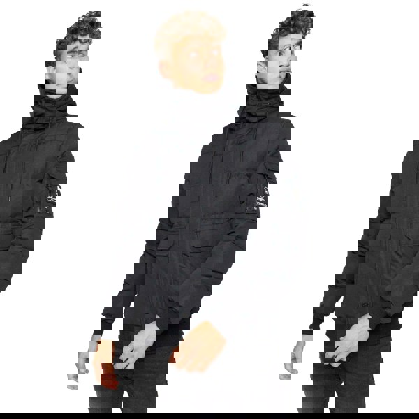 Crosshatch Mens Milwaka Faux Fur Lined Jacket - Black