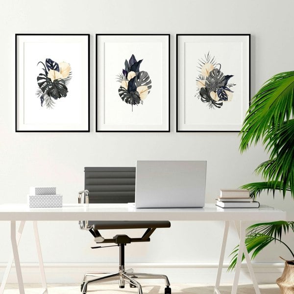 Office wall paintings | set of 3 framed wall art