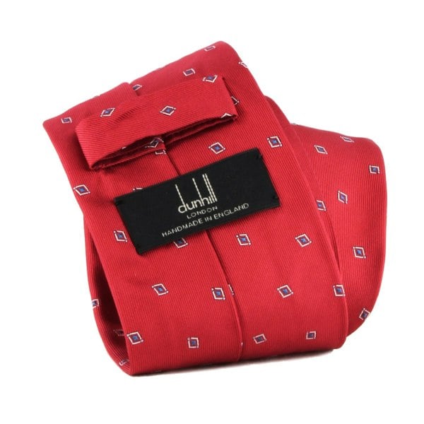 Dunhill diamond patterned tie in mulberry silk