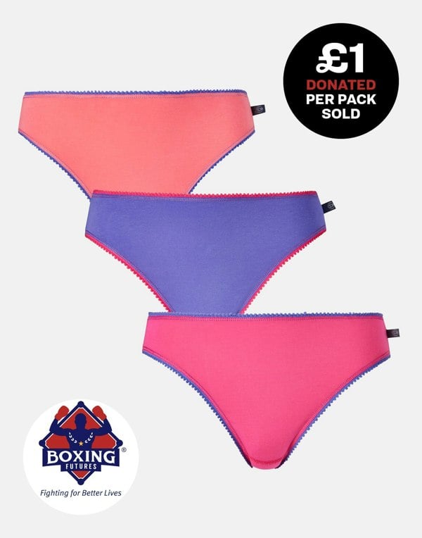 British Boxers Three-pack Women's High Leg Knickers – Brights