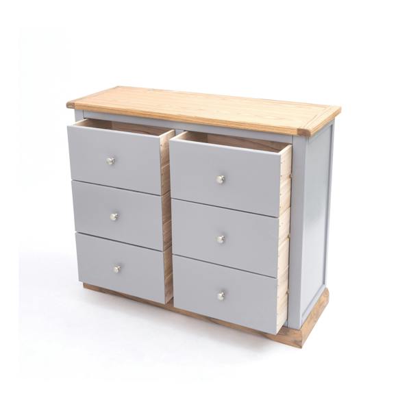 Cabinet Bits Biccari 6 Drawer Chest of Drawers Chrome Knob