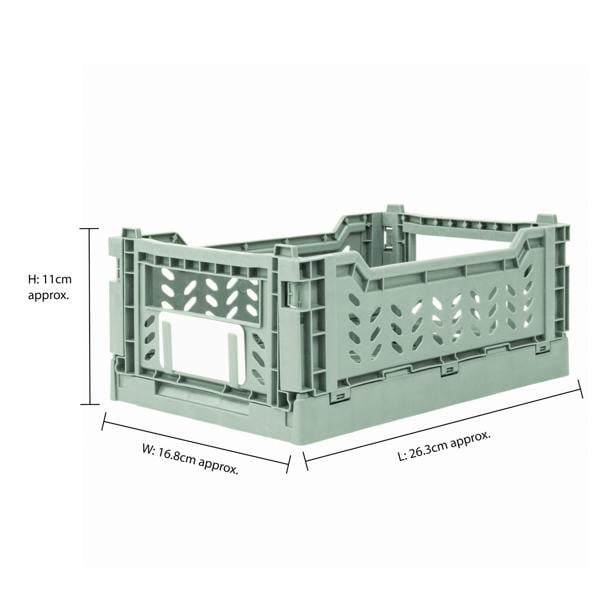 JVL STACKIT - Plastic Foldable Storage Crate - 4L - Green