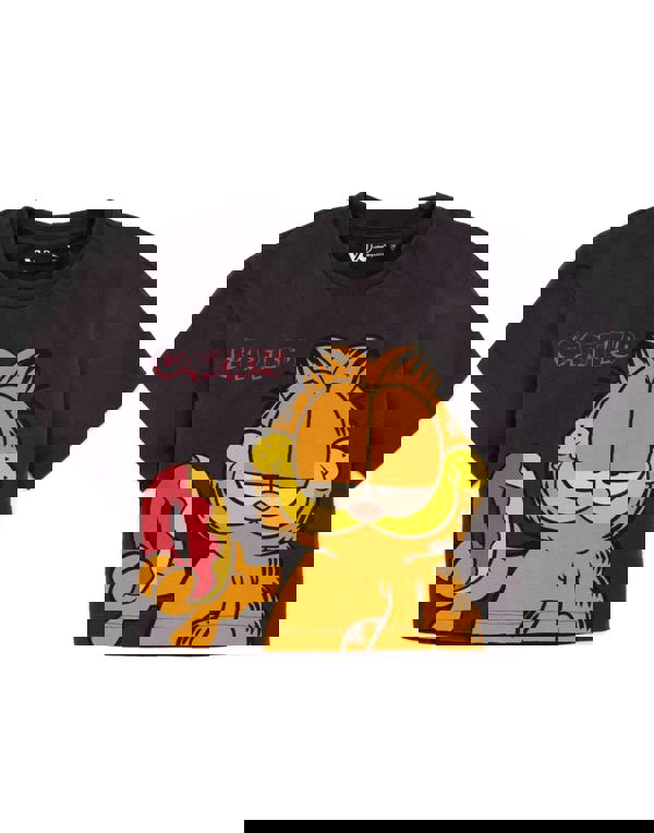 Garfield Girls Grey Character Cropped Short Sleeved T-Shirt