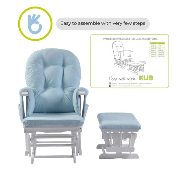 Haywood Reclining Baby blue nursing chair instructions