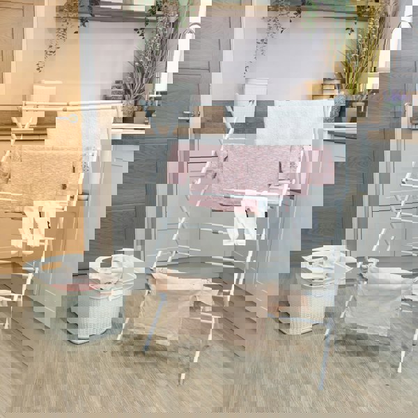 JVL Extendable 3 Tier Concertina Clothes Airer, White