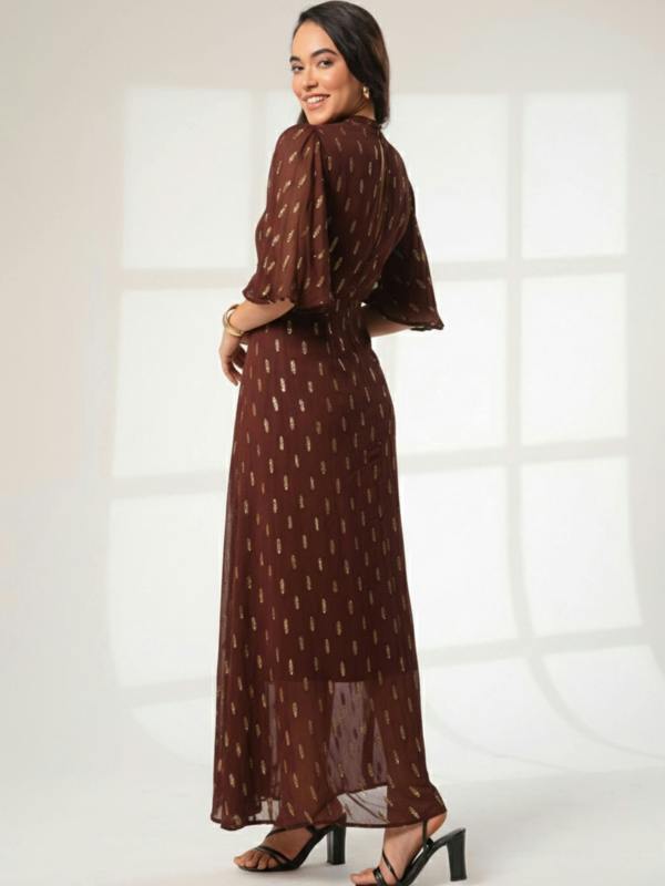 Rose & Nancy Talia Chocolate Berry Sparkle Maxi Dress