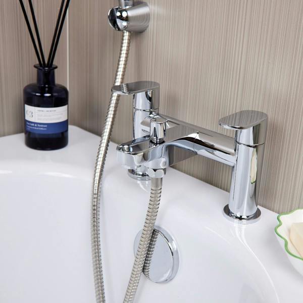 Flode Roxen | Bath Shower Mixer Tap | Including Handset and Holder | Chrome