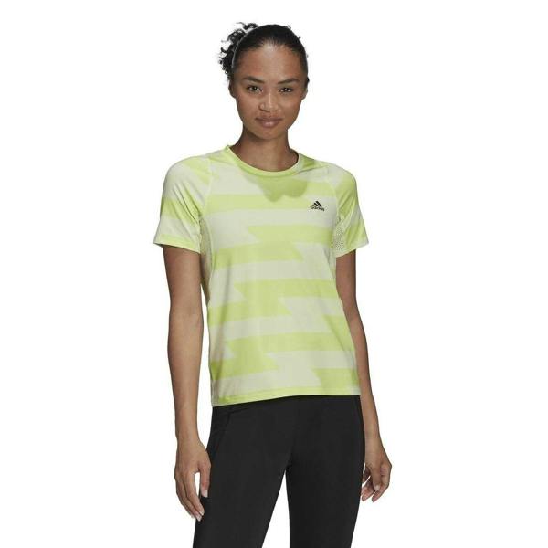 Adidas Womens/Ladies All-Over Print Aeroready T-Shirt - Lime Green - 