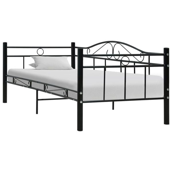 Berkfield Bed Frame Black Metal 90x200 cm