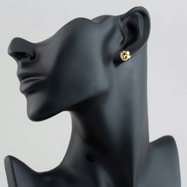 T. H. Baker 9ct Gold Rectangular Tube Knot Stud Earrings 1.55.6199
