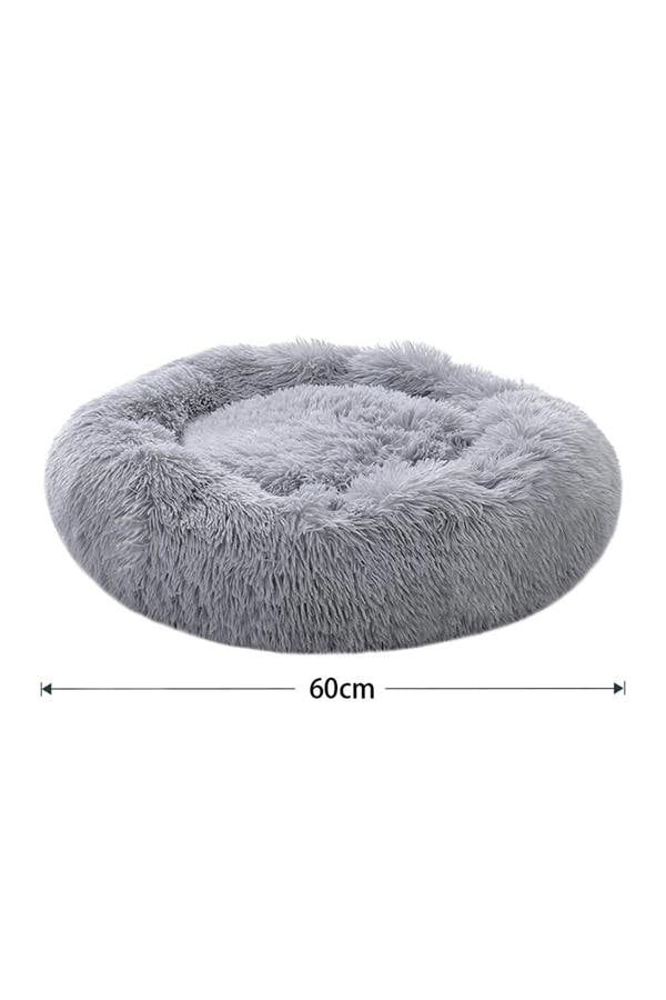 Living and Home 60x60cm Calming Cat and Dog Bed Doughnut Cuddler Round Plush Pet Bed