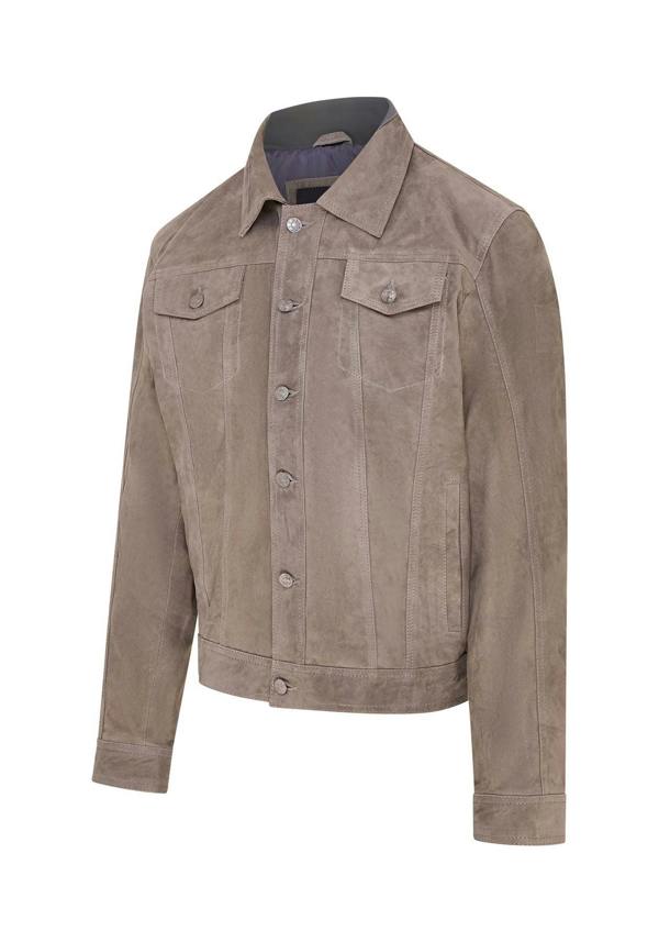 Infinity Leather Mens Goat Suede Leather Jeans Jacket- Nurmes