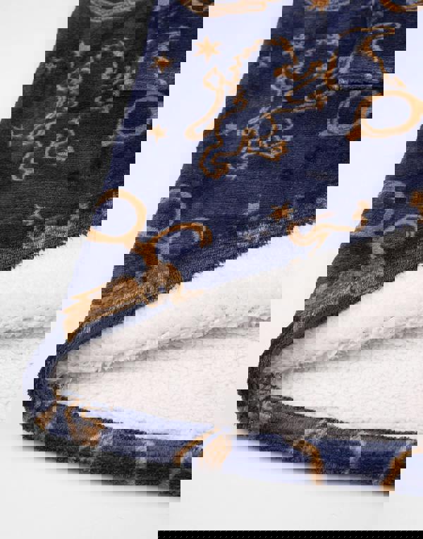 Harry Potter Girls Blue Embroided Logo Blanket Hoodie (One Size)