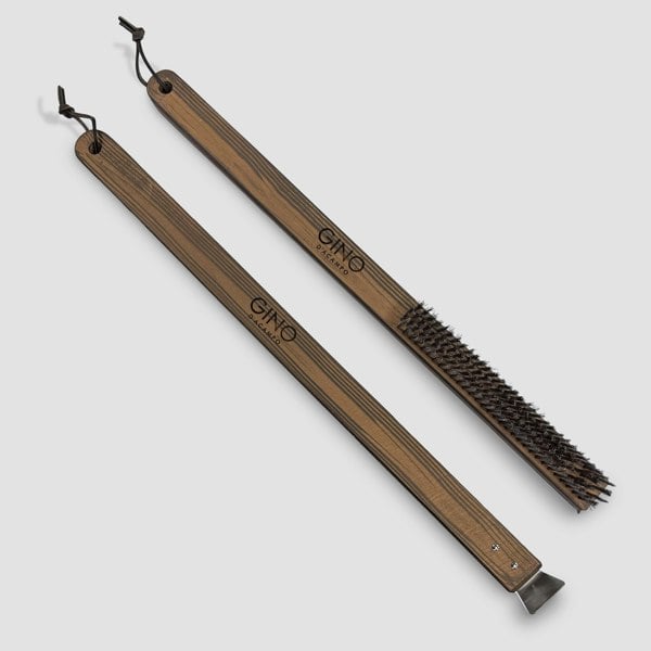 Gino D'Acampo Pizza Stone & BBQ Wire Cleaning Brush With Scraper